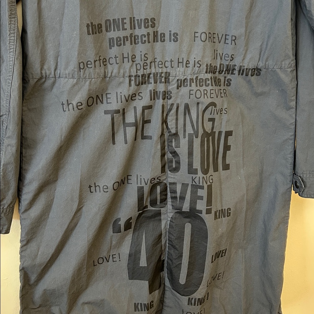 Forever 21 Gray Hooded Longline Full Zip Full Snap Parka KING Utility Jacket - Picture 3 of 15
